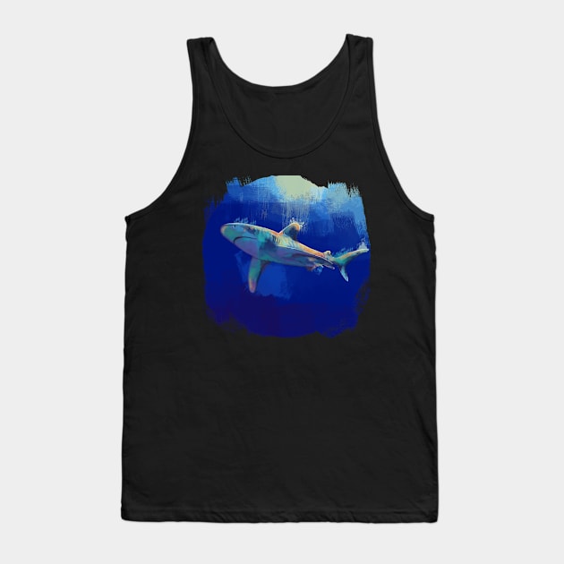 The Great Shark - Ocean Creature Tank Top by Flo Art Studio